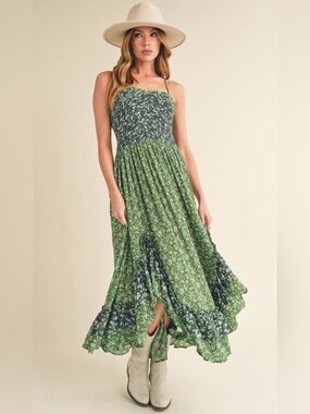 Mint Forest Maxi with beautiful ruffles AEMI+ CO